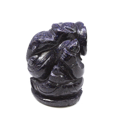 Ganesha Statue Sunstone Blue Carving