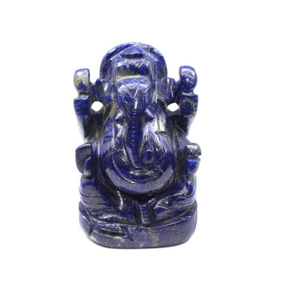 Ganesha God Idol Blue Lapis Lazuli Carved