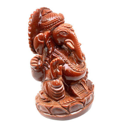 Goldstone Ganesh Carving Prosperity Wealth Luck