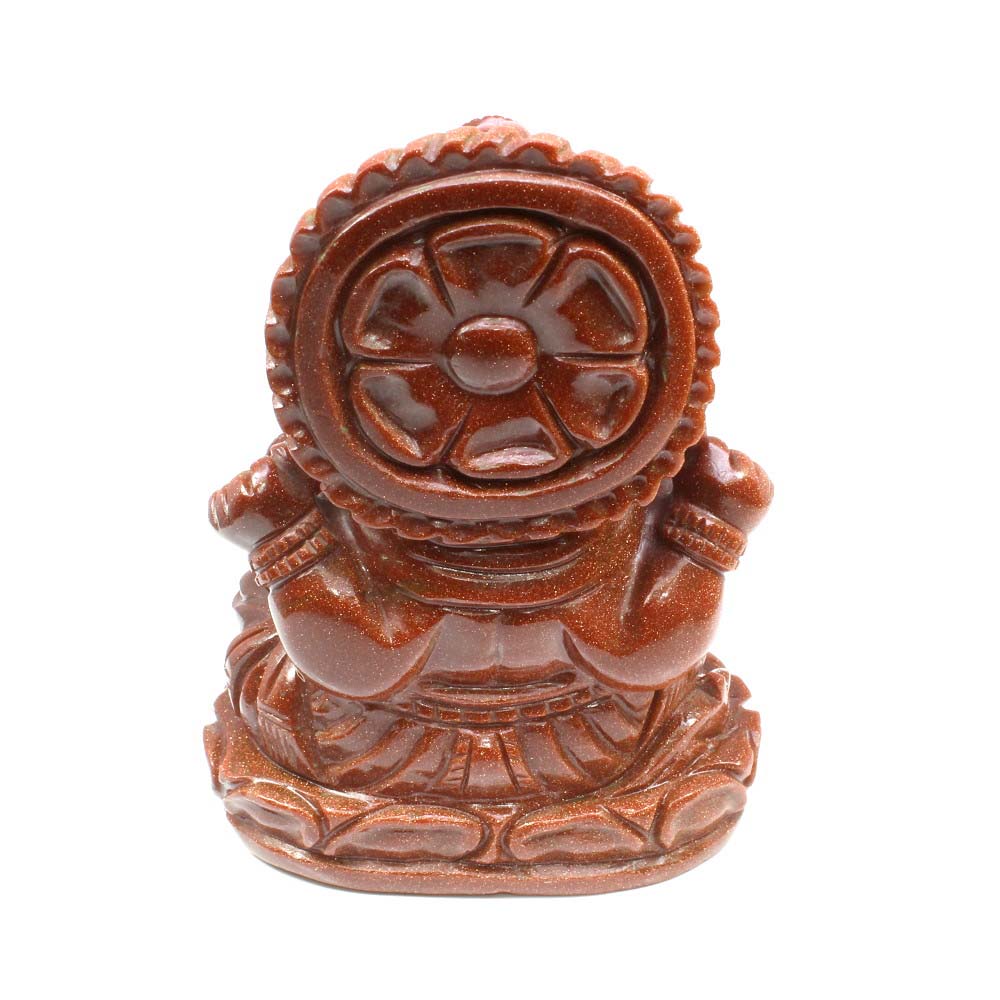 Goldstone Ganesh Carving Prosperity Wealth Luck