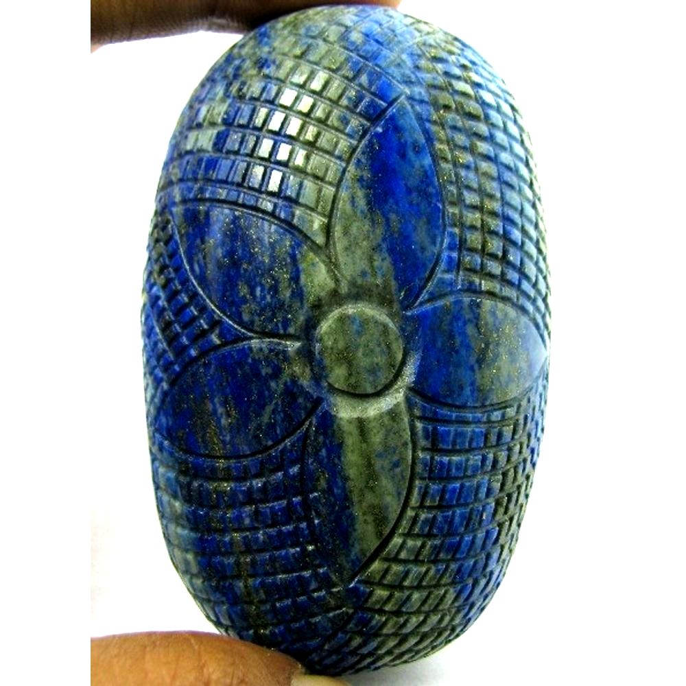 HUGE Collectible 1227Ct Natural Untreated Blue Lapis Lazuli Oval Hand Carved Gem