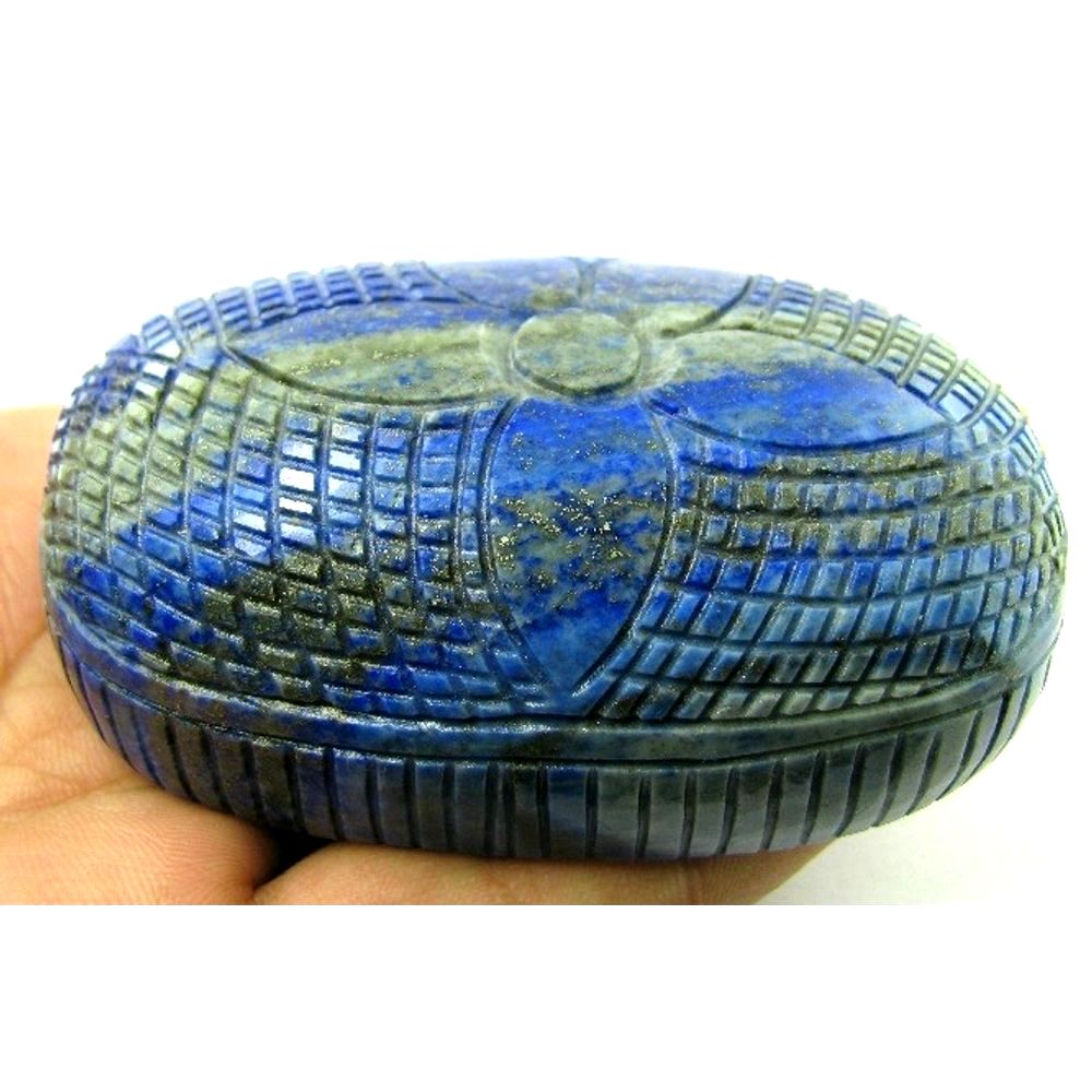 HUGE Collectible 1227Ct Natural Untreated Blue Lapis Lazuli Oval Hand Carved Gem