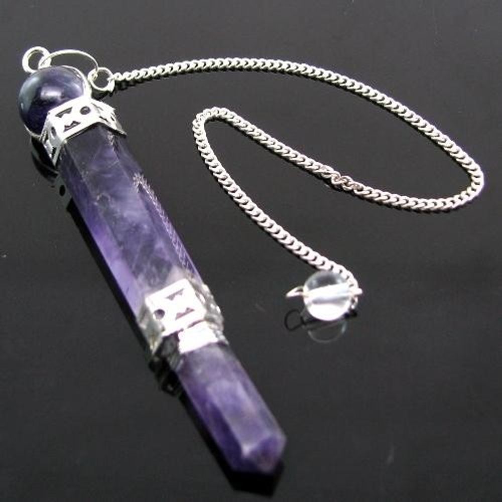 66Ct-Natural-Amethyst-Gemstone-Point-Pendulum-Healing-Wand