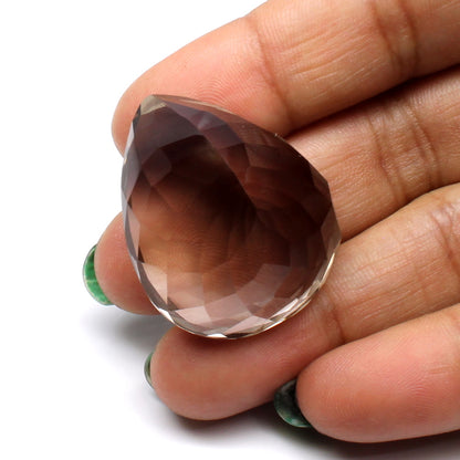 92.4Ct Natural Smoky Quartz Crystal Pear Gemstone