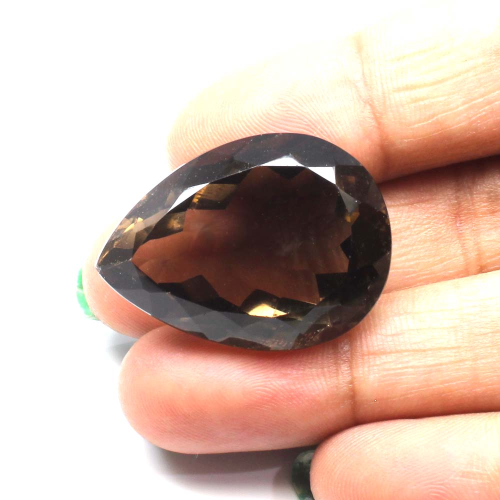 51.8Ct Natural Smoky Quartz Crystal Pear Gemstone