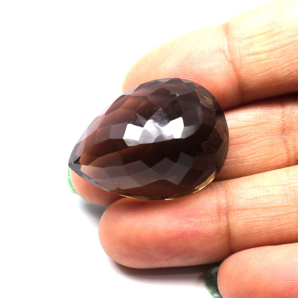 51.8Ct Natural Smoky Quartz Crystal Pear Gemstone