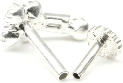 Silver Nose Pin for women with Push pin 