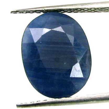 Certified 5.67Ct Natural Blue Sapphire (Neelam) Oval Cut Gemstone