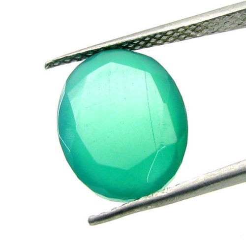 Certified 5.70Ct Natural Green Onyx Oval Cut Gemstone (Emerald Substitute)