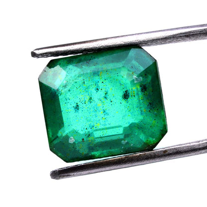 7.3Ct Green Emerald Quartz Doublet Rectangle Faceted Gemstone