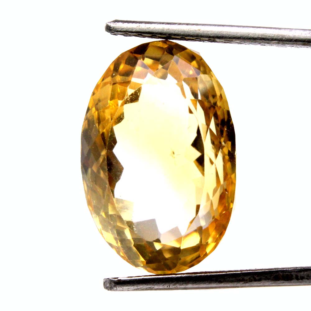 12.6Ct Natural Yellow Citrine (Sunella) Oval Cut Gemstone