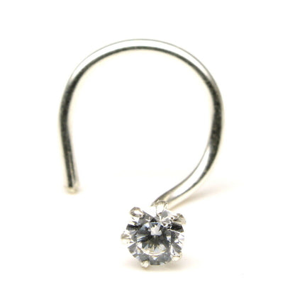 single stone cz Silver nose Piercing Nath for women 