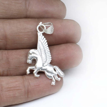 Sterling Silver Unicorn flying horse Pendant
