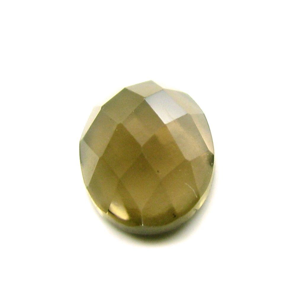 2.6ct Smoky Quartz Oval checker Cut Gemstone