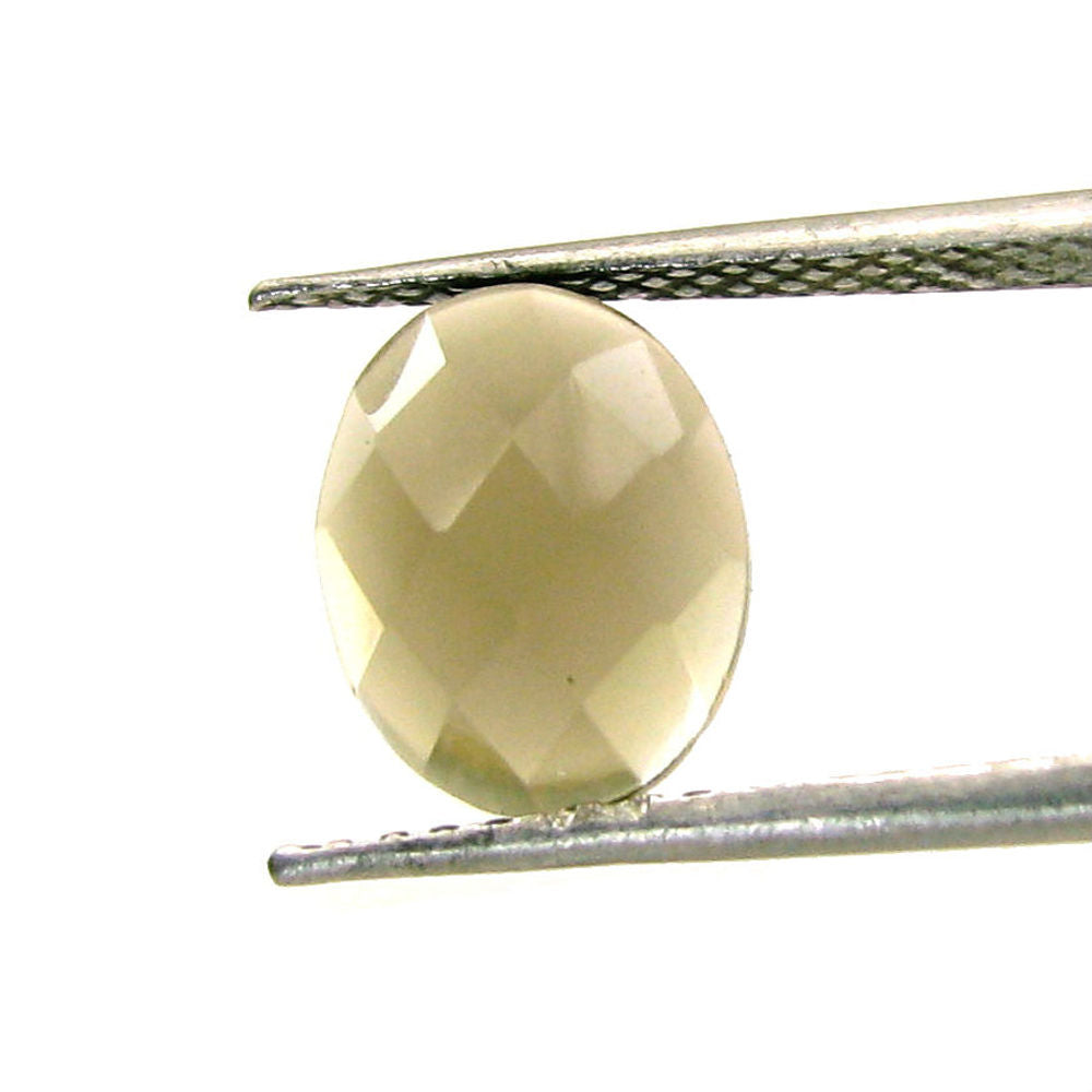 2.6ct Smoky Quartz Oval checker Cut Gemstone