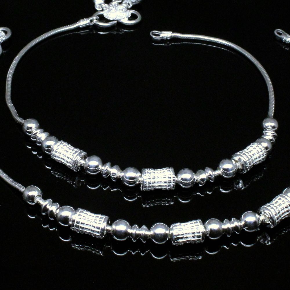 Sterling Silver Anklets Pair 10.5&quot;