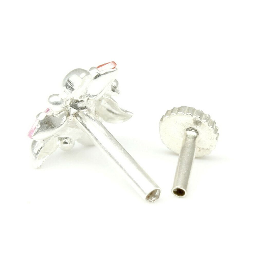  Silver Nose Pin for women with Push pin 