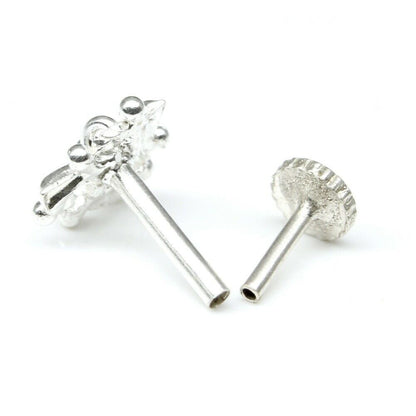 Sterling Silver nose stud, Body Piercing Jewelry  Nose ring Push Pin