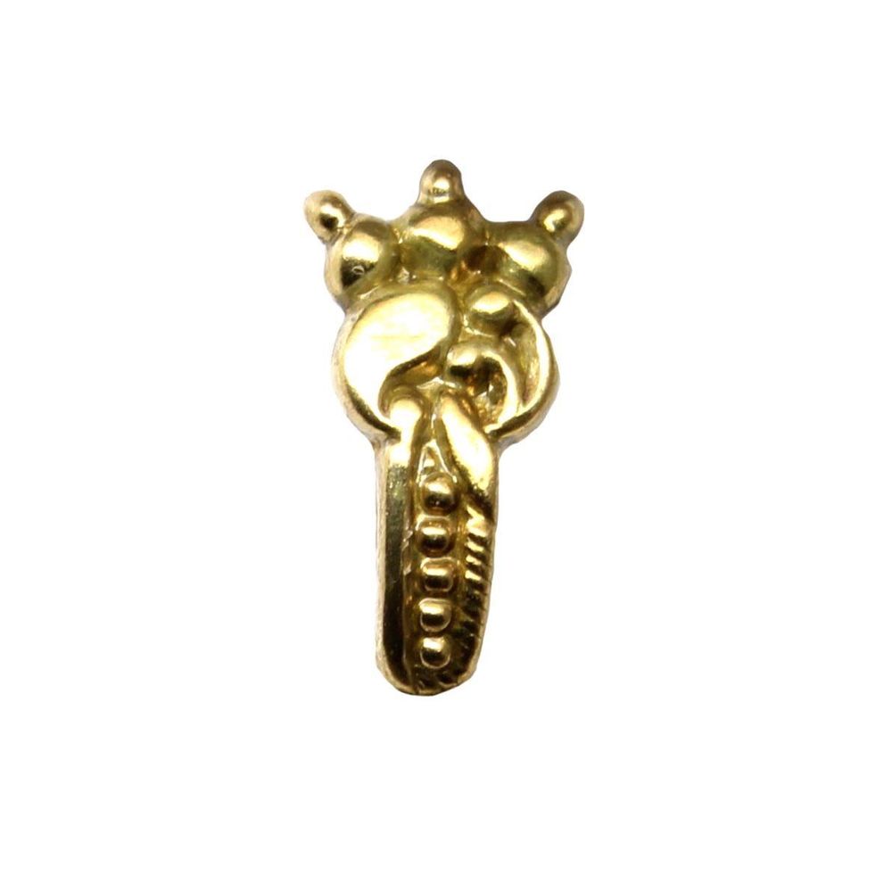 Twisted antique gold finish nose stud l bend