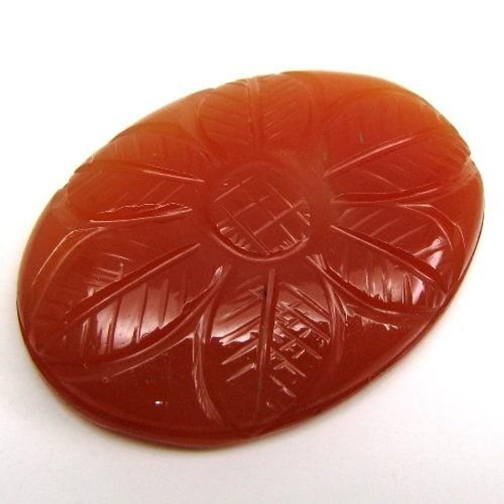 45.3Ct  Natural Orange Carnelian Agate Fine Oval Carved Gemstone