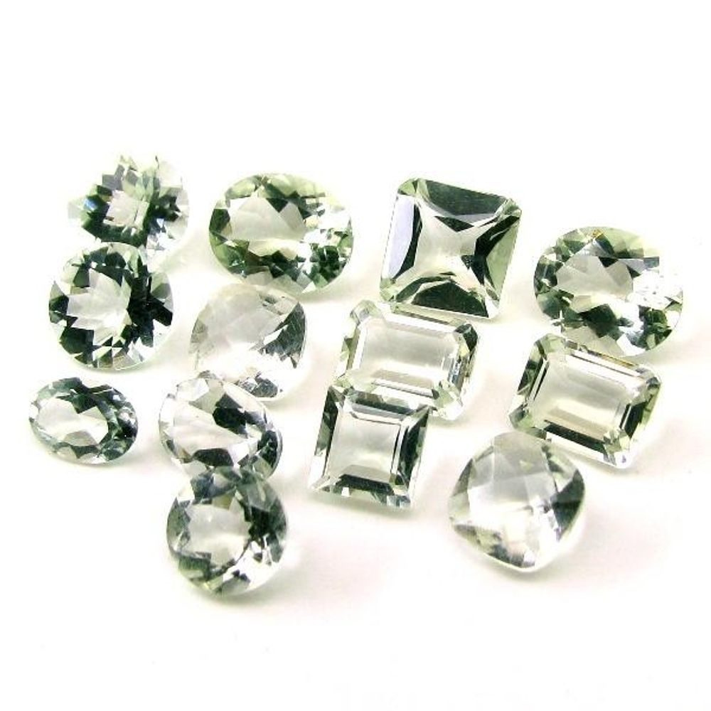 22.1Ct 15pc Lot Natural Green Amethyst Mix Cut VVSI Gemstones