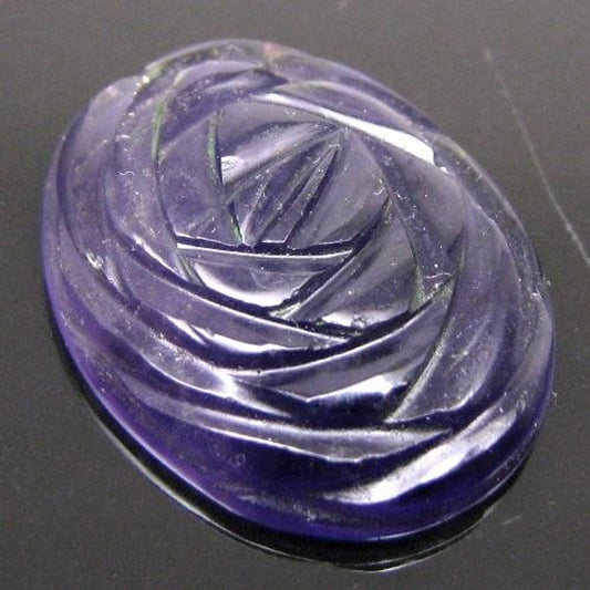 Amethyst Carved Oval Faceted Gemstone