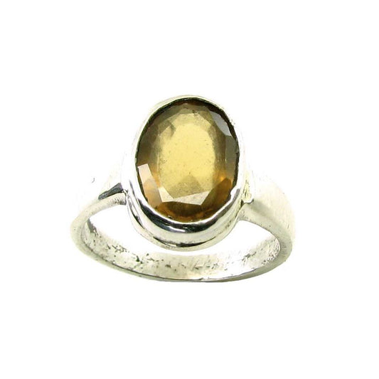 Silver Ring Garnet Gomedh Gemstone