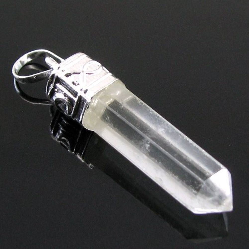 17.4Ct-Natural-Quartz-Crystal-Healing-Point-Pencil-Pendant