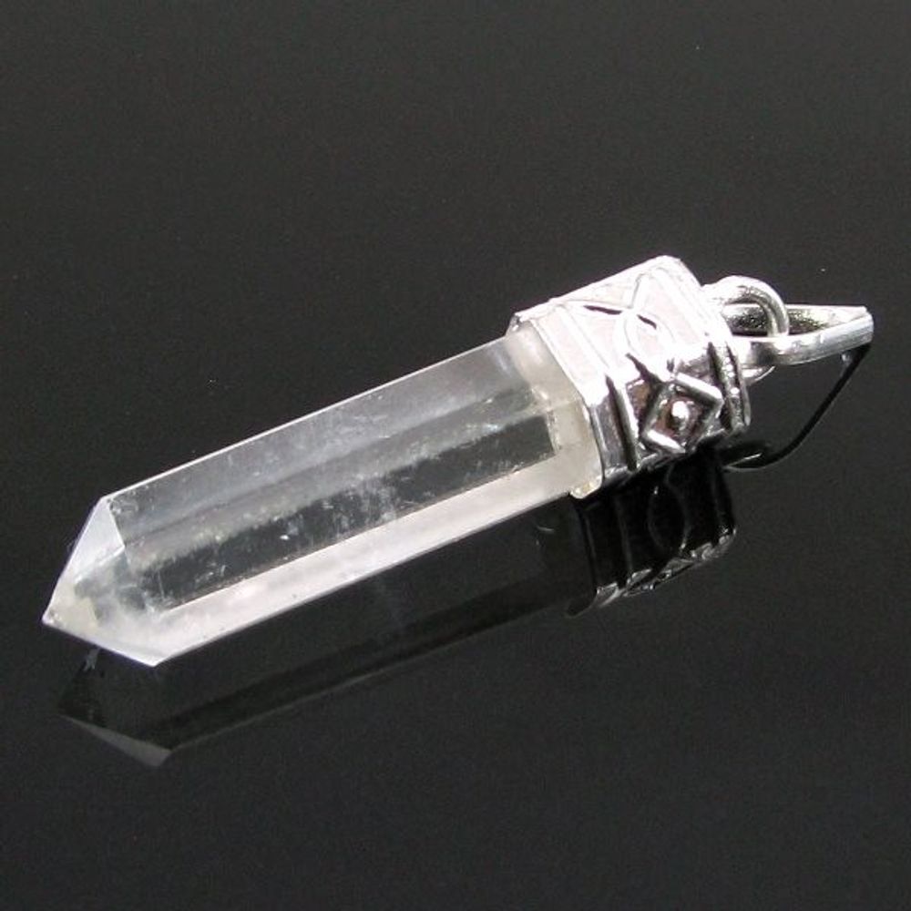 Natural Quartz Crystal Healing Point Pencil Pendant