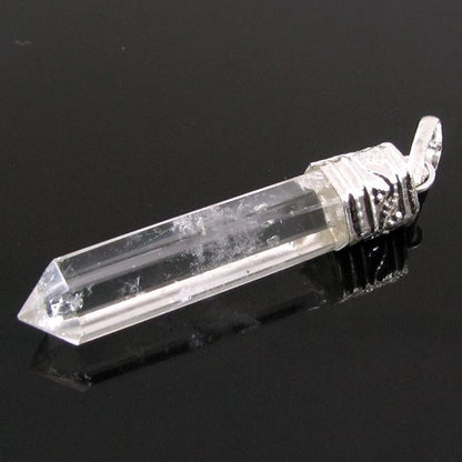 Natural Quartz Crystal Healing Point Pencil Pendant