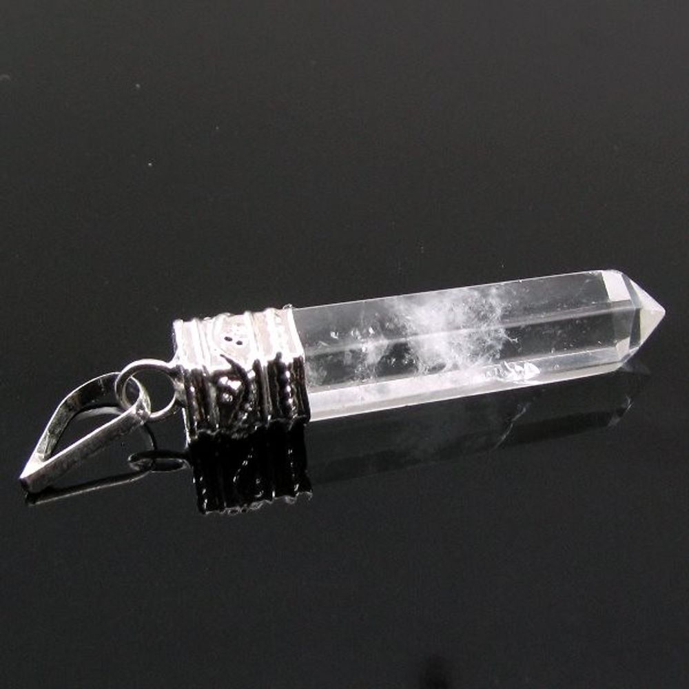 21.10Ct-Natural-Quartz-Crystal-Healing-Point-Pencil-Pendant