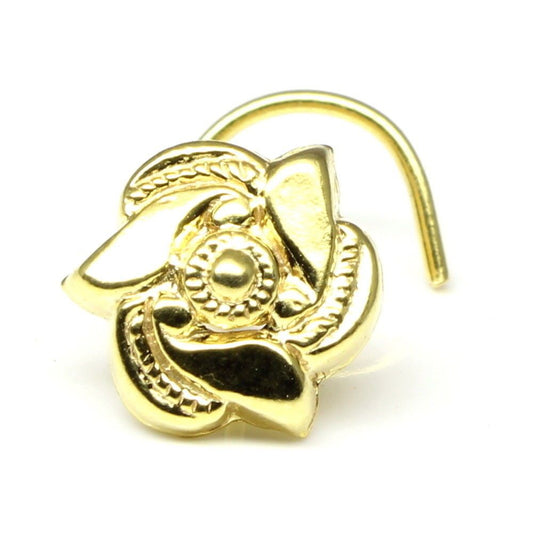 Fashion gold plated nose stud l shape 22g