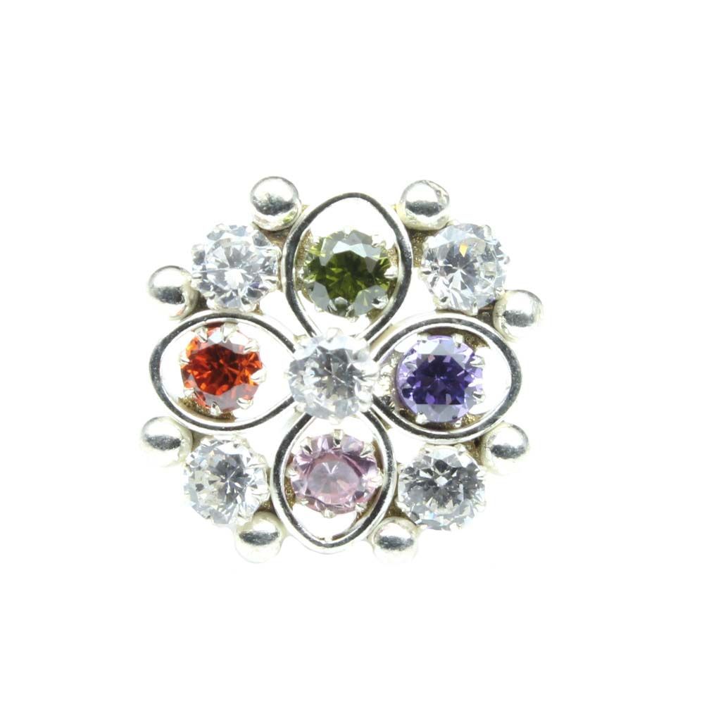 ethnic-indian-925-sterling-silver-pink-white-cz-medusa-nose-ring-push-pin