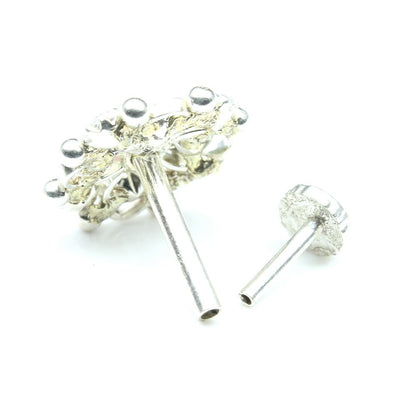 Silver Nose Pin for women with Push pin 