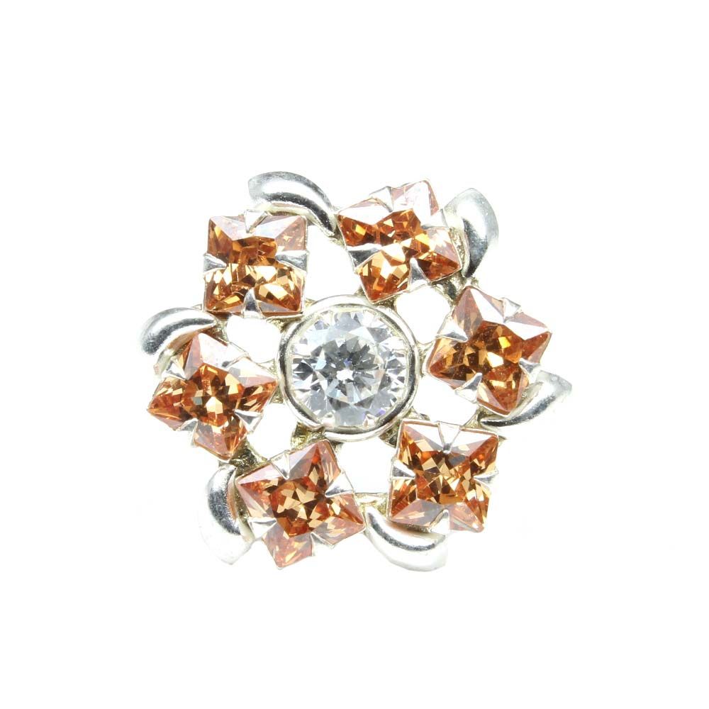 ethnic-indian-sterling-silver-brown-cz-studded-nose-ring-push-pin