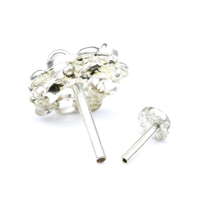 Silver Nose Pin for women with Push pin 