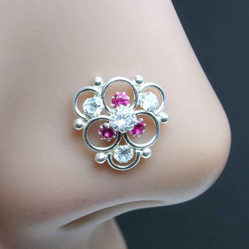 indian-925-sterling-silver-white-cz-studded-nose-ring-push-pin-10468