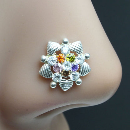 ethnic-indian-925-sterling-silver-white-cz-studded-nose-ring-push-pin