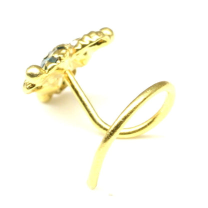 22K Gold plated Corkscrew Nose Stud