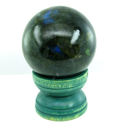 1995CT-63mm-Natural-Labradorite-Gemstone-Sphere-Crystal-Ball-Healing-Free-Stand