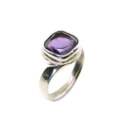 Amethyst Gemstone Rashi Ratna Silver Ring