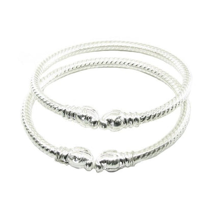 Real Silver Kids Bangles Bracelet - Pair