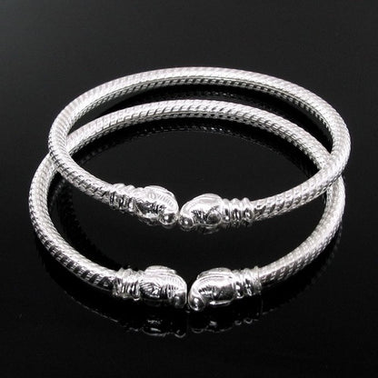925 Silver Kids Bangles Bracelet (Nazaria) - Pair