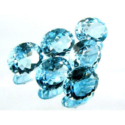 Superb Luster 4.4Ct 3pc 8x6mm Natural Swiss Blue Topaz Oval Cut Gemstones Lot