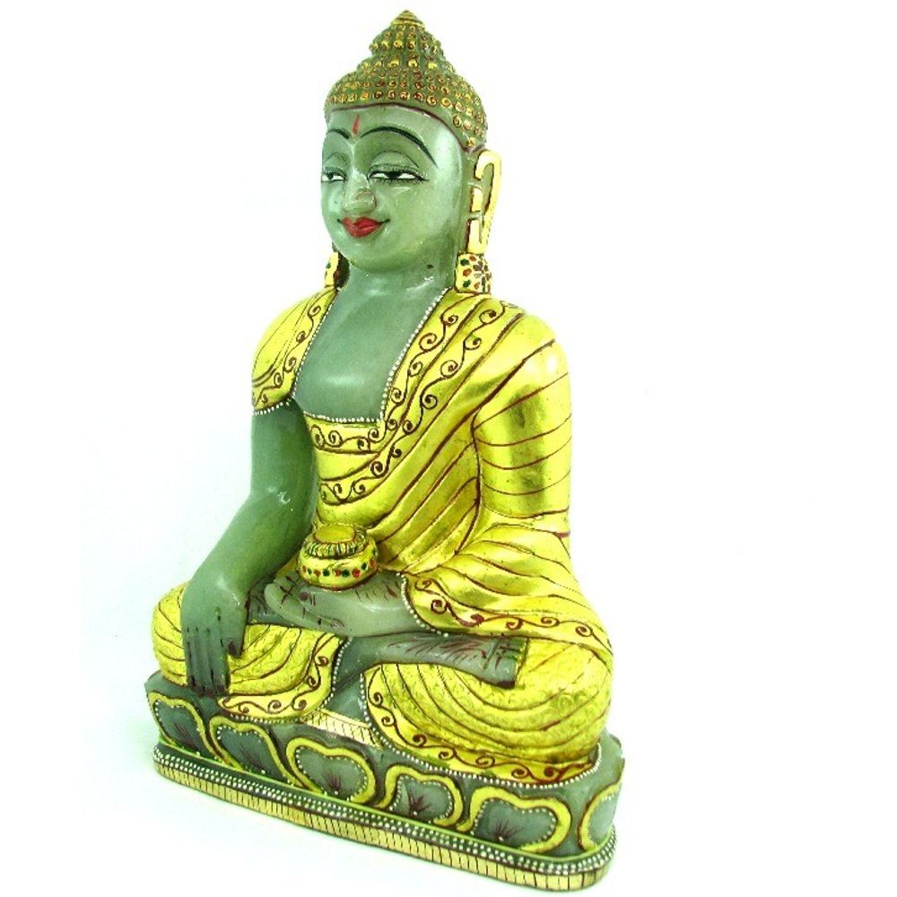 Gemstone Carved Lord Buddha Art Work Sculpture