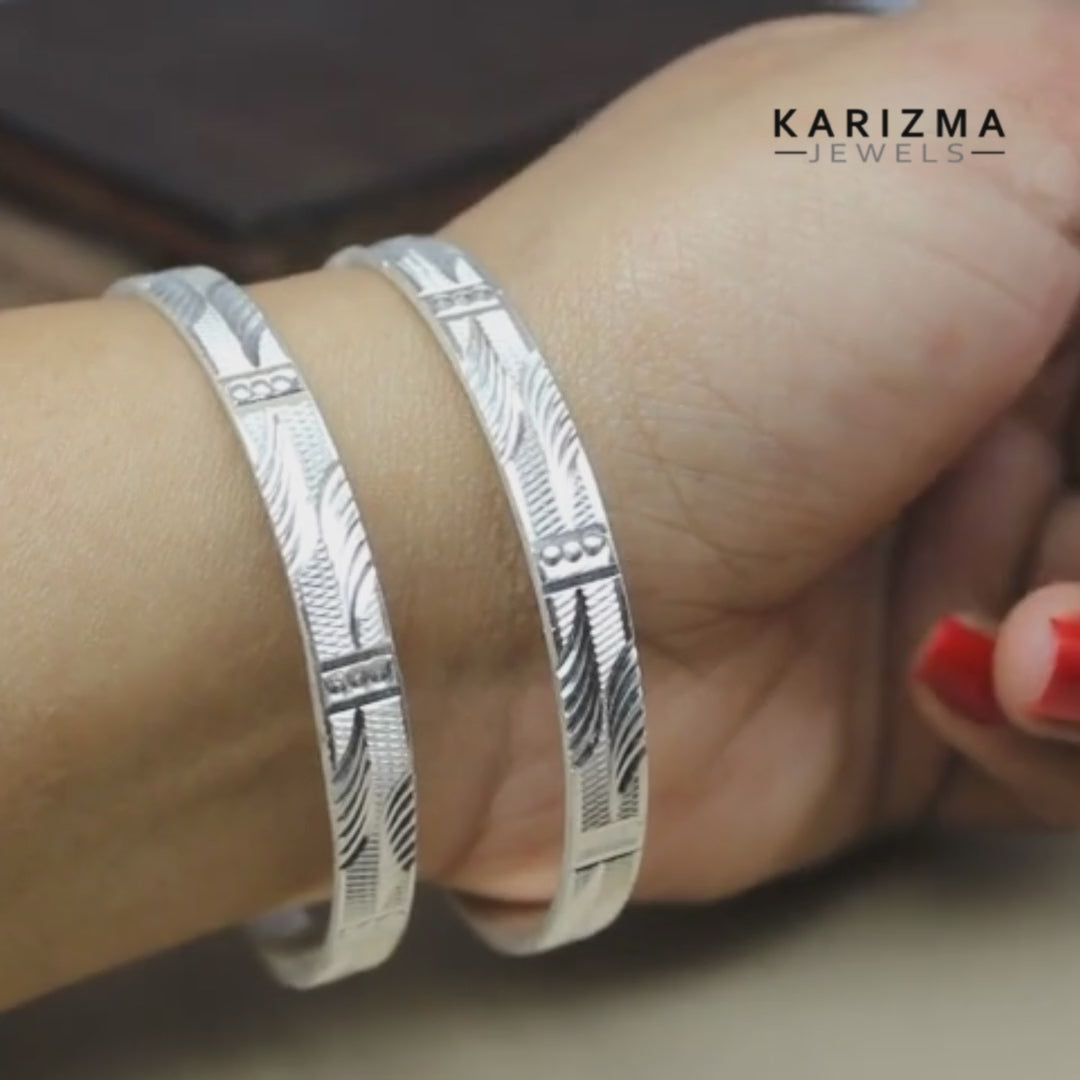925 Oxidised Silver Bangle For Girls Latest Design  Silver Palace