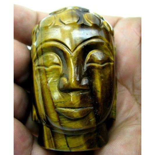 Tiger Eye Carved Lord Buddha