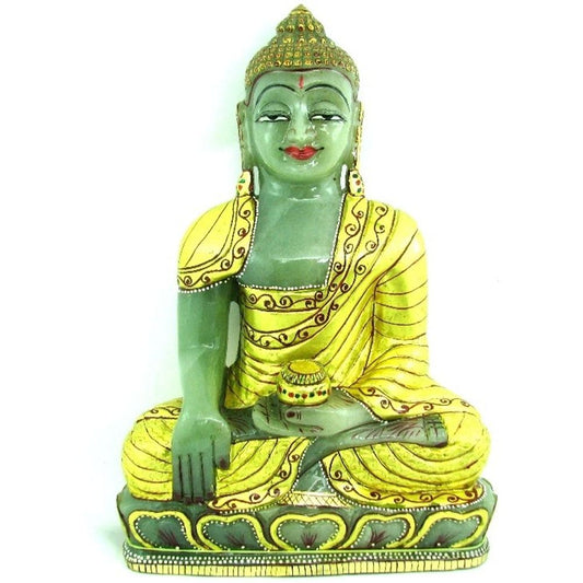 Gemstone Carved Lord Buddha Art Work Sculpture