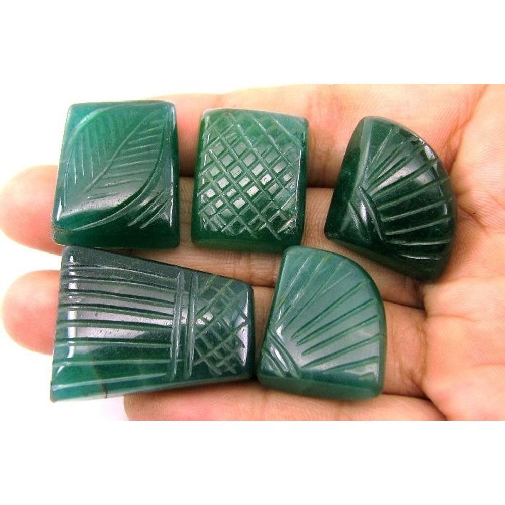 Natural Green Quartz Carved Gemstones