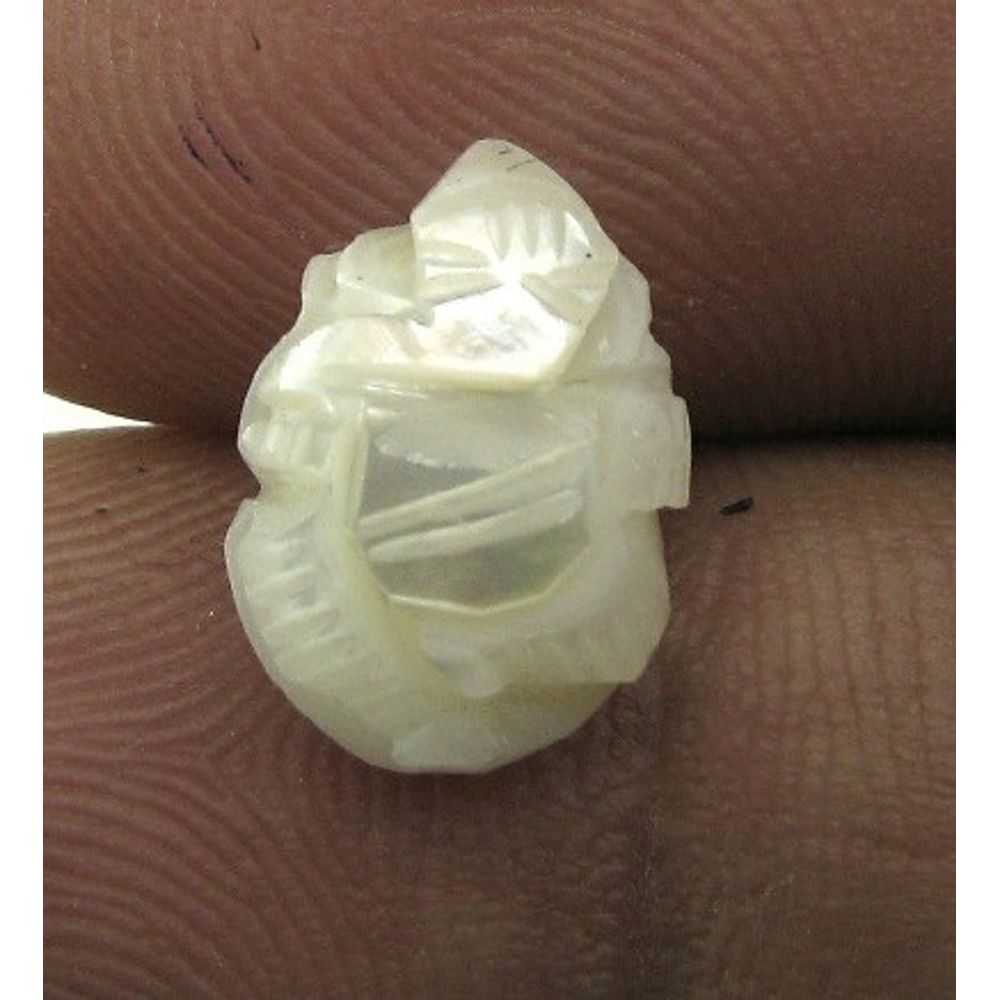 Real Natural Pearl Carved Lord Ganesha